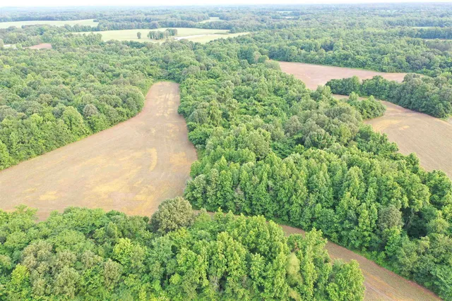 a view of a lake with a yard