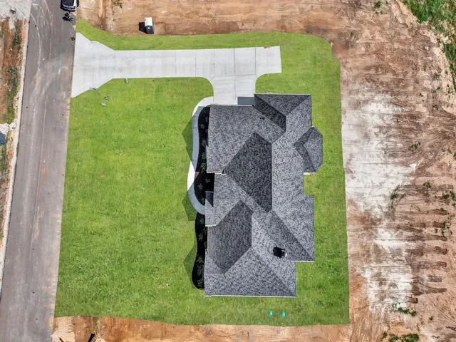 a bird view of a garden