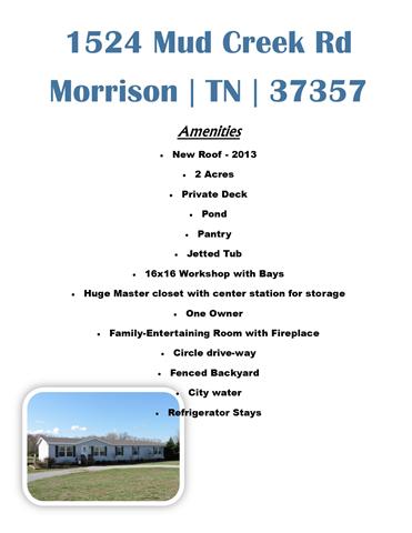 1524 Mud Creek Road Morrison, TN 37357 - Photo 16 of 16 Amenities