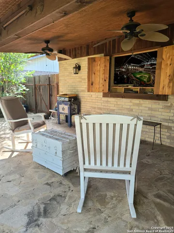 a view of outdoor space with garden and trees