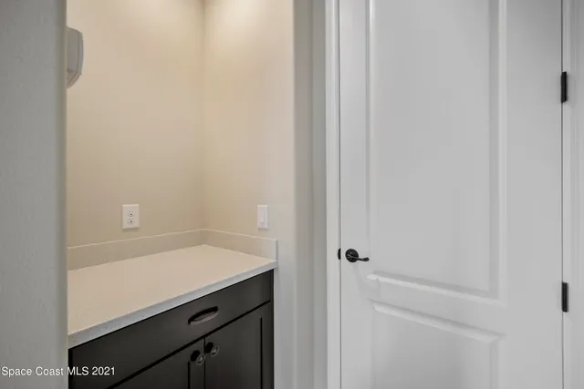 a small space with a sink