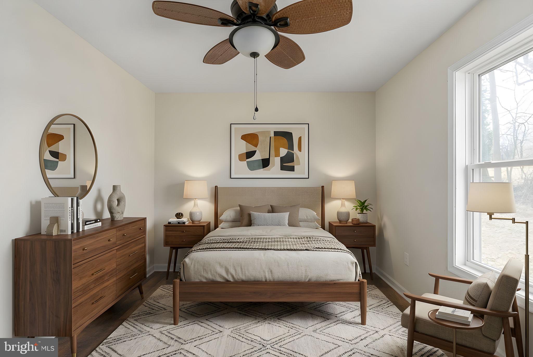 158 Red Hill Road Orange, VA 22960 - Photo 35 of 54 a bedroom with a bed and a chandelier