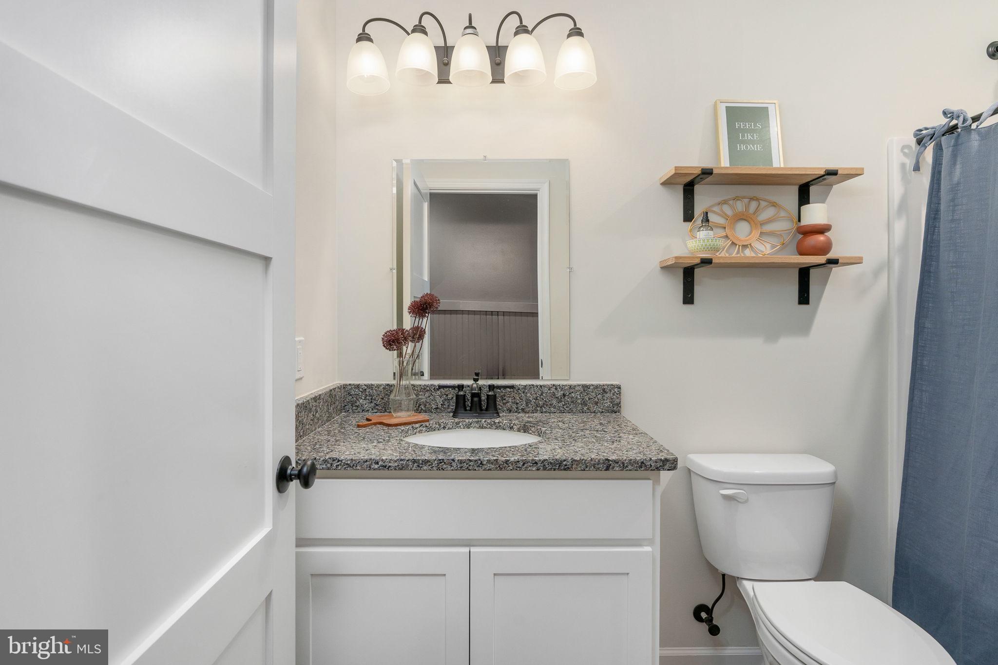 158 Red Hill Road Orange, VA 22960 - Photo 46 of 54 a bathroom with a granite countertop sink and a mirror