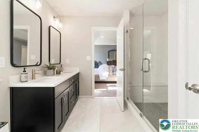 a bathroom with a shower