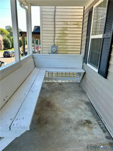 a view of bath room with a large window