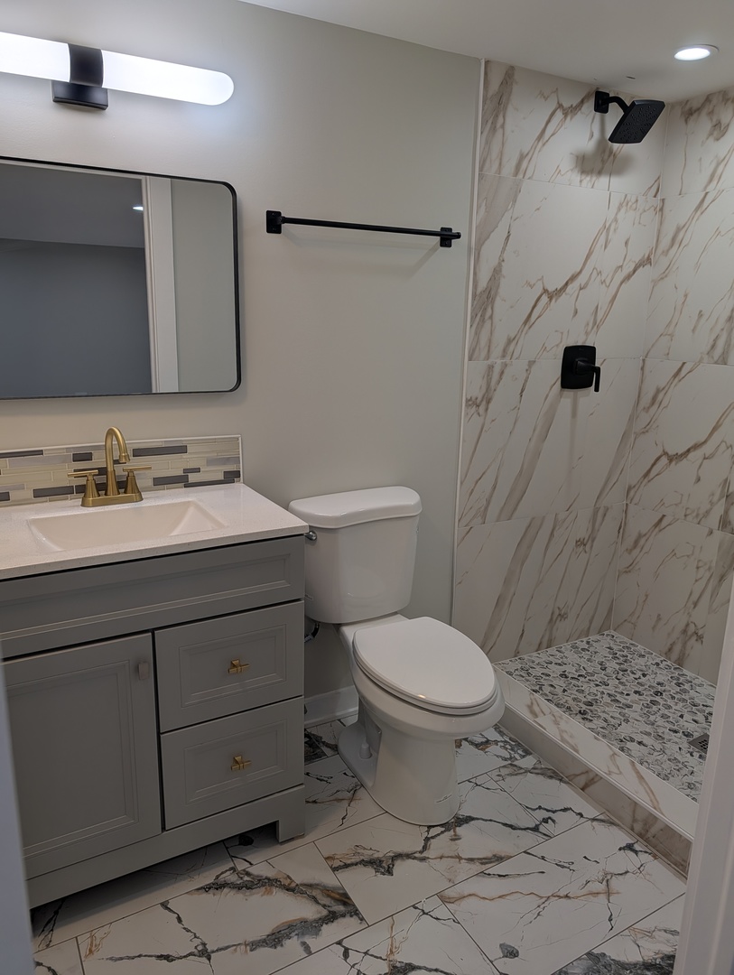 41 West 14th Place, Unit B Chicago Heights, IL 60411 - Photo 10 of 16 a bathroom with a sink toilet and shower