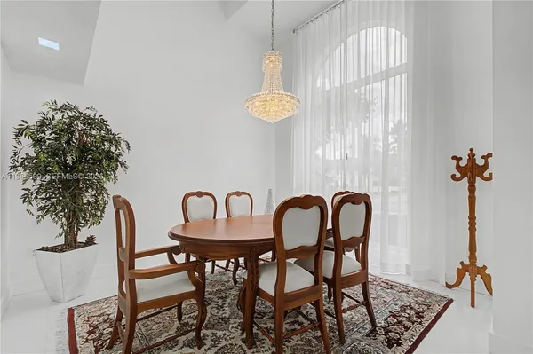 a table and chairs in a room