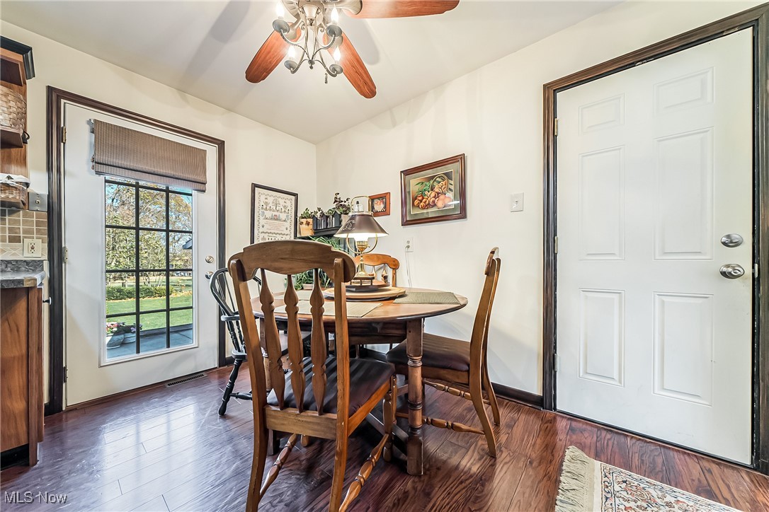 6287 Highland Road Cleveland, OH 44143 - Photo 8 of 46 Dining space with dark hardwood / wood-style floors and ceiling fan