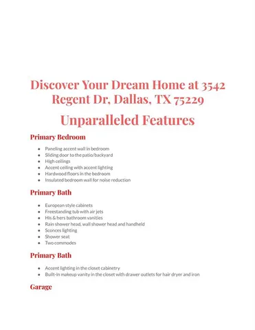 $1,999,999 | 3542 Regent Drive, Dallas, TX 75229