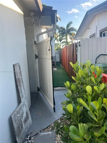 a view of a porch with furniture