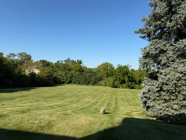 a view of a golf course with a big yard