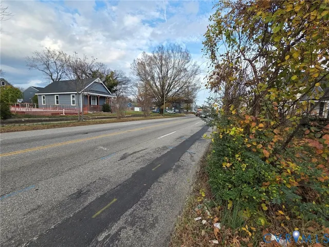 a view of a city street from a building