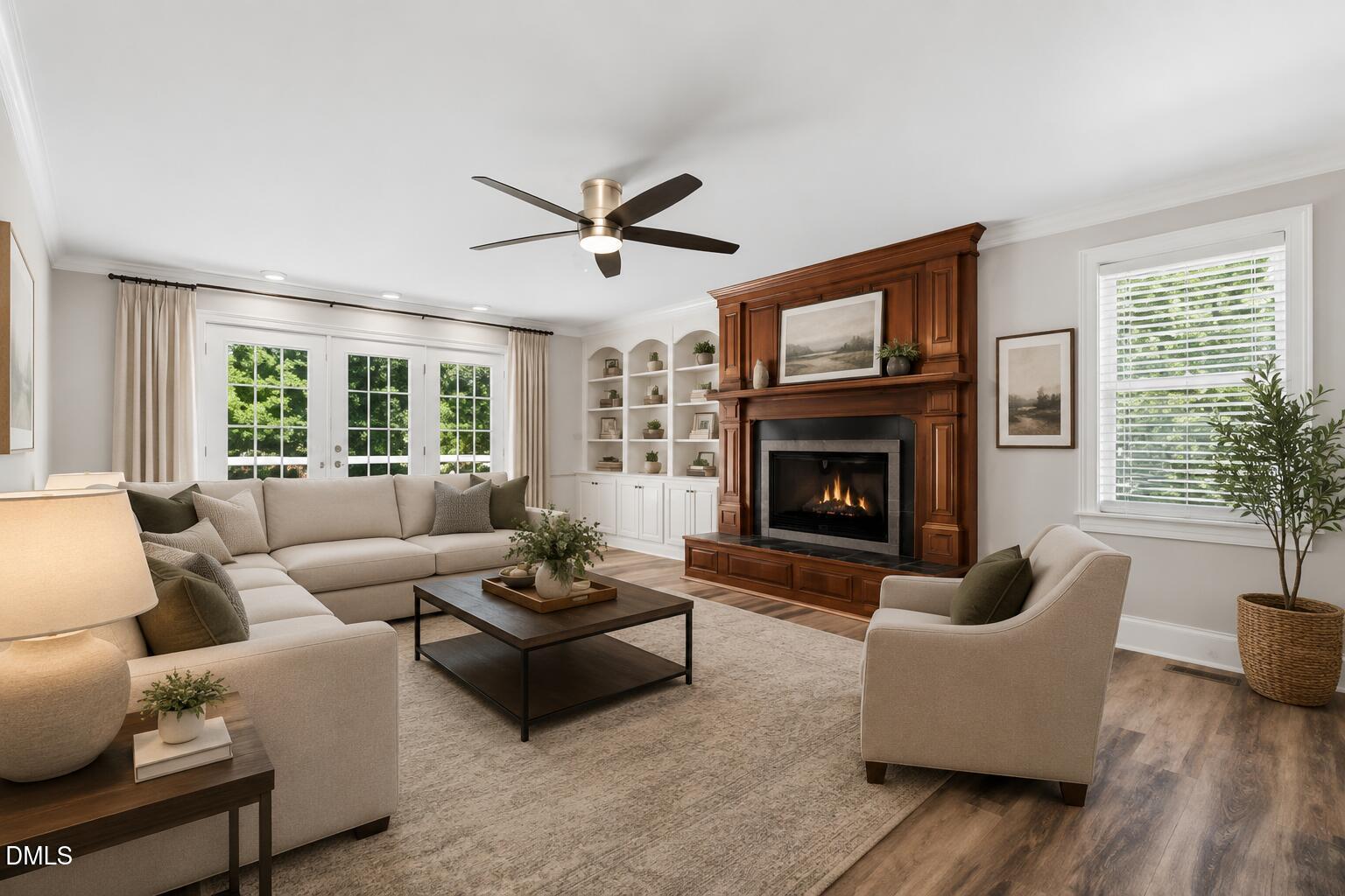 726 Thomas Road Rocky Mount, NC 27801 - Photo 6 of 55 a living room with furniture a window and a fireplace