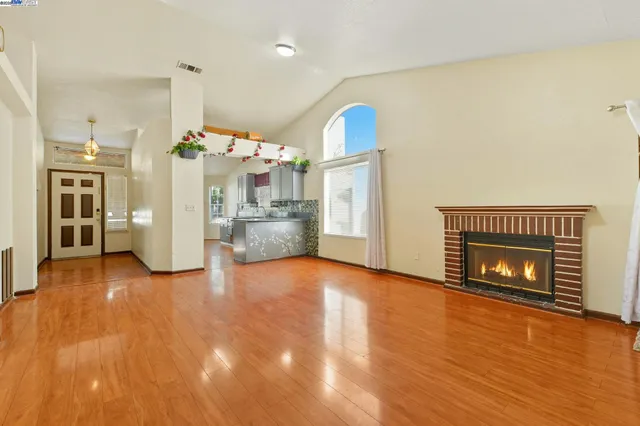 a view of a livingroom with a fireplace