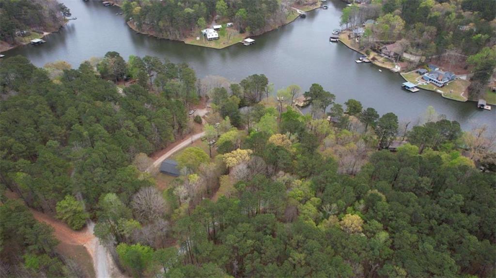 1665 County Line Road Mansfield, GA 30055 - Photo 74 of 74 an aerial view of a house with a yard and lake view