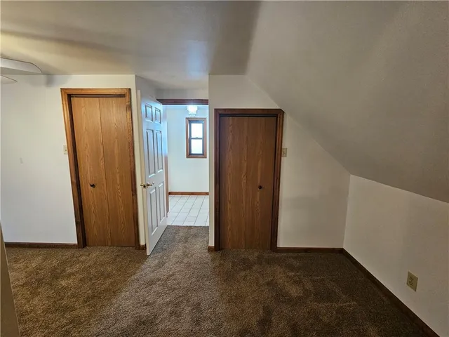 an empty room with closet