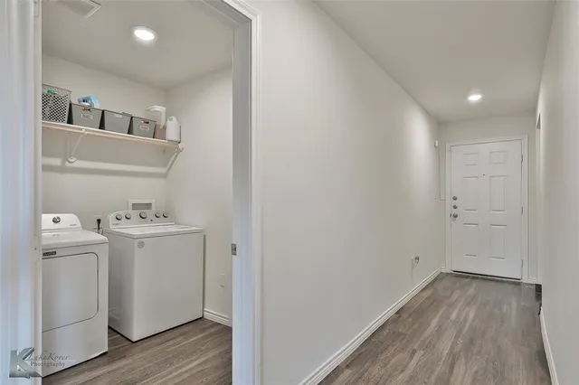 a view of utility room with washer and dryer
