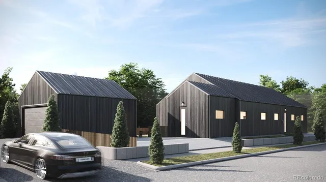 a car parked in front of a house