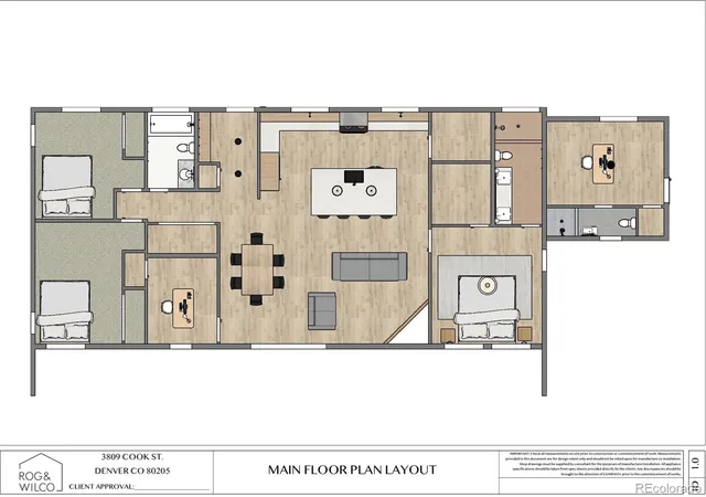 a view of a living room and kitchen