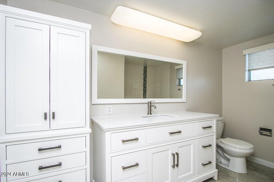 1630 East Georgia Avenue, Unit 208 Phoenix, AZ 85016 - Photo 17 of 23 a bathroom with a sink vanity toilet and a mirror