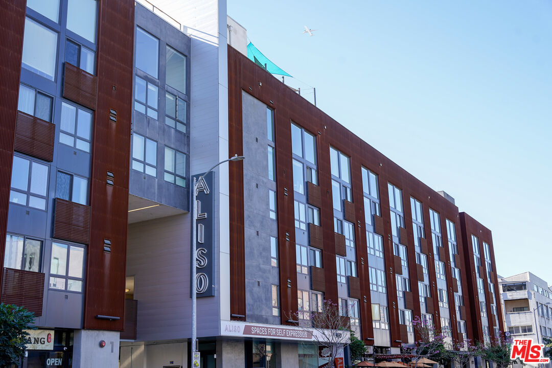 a view of a building from a balcony