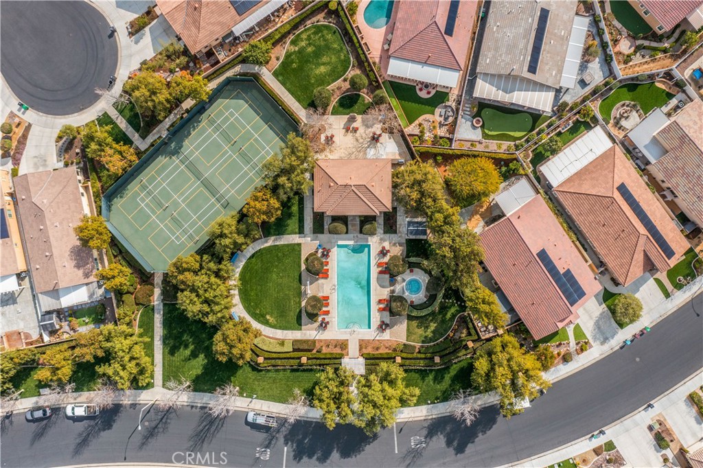26519 Rim Creek Path Menifee, CA 92584 - Photo 42 of 45 an aerial view of a house with a garden and painted walls