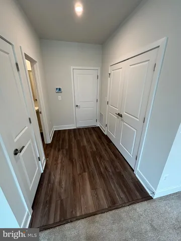 wooden floor with closet in an empty room