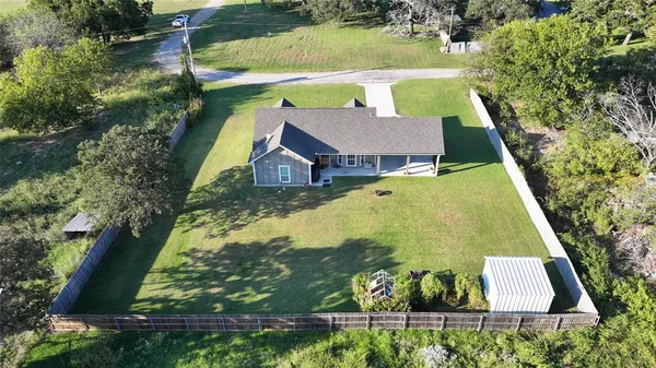 an aerial view of a house