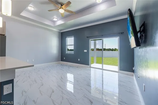 a view of an empty room and window