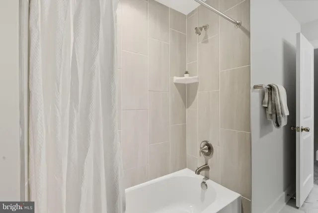 a view of a garden with plants and large trees