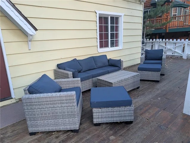 a view of outdoor space with seating area