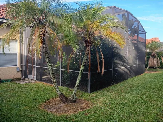 a view of a backyard