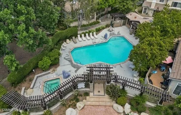 an aerial view of a house having outdoor space