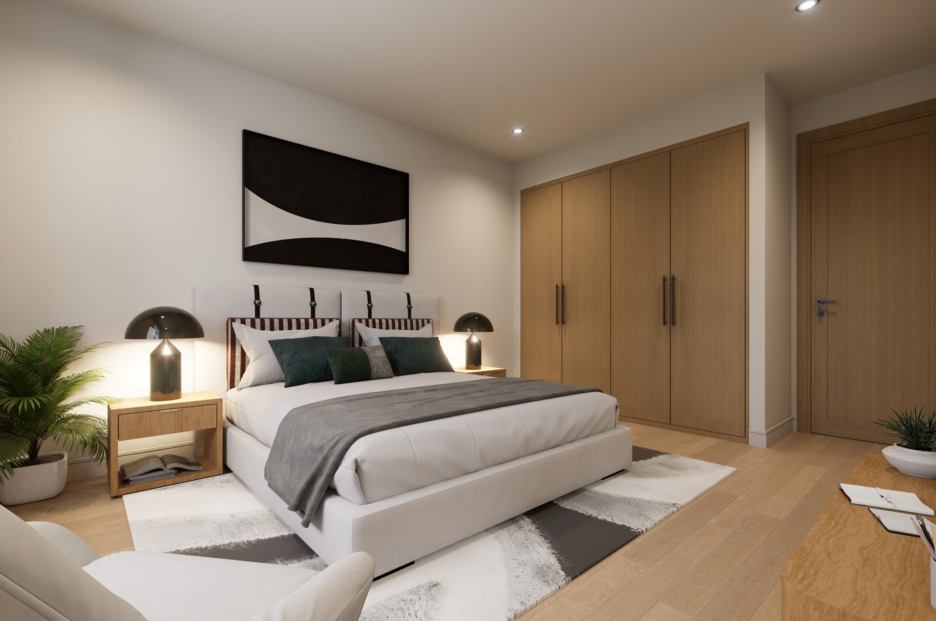 1160 Emerald Lane Singer Island, FL 33404 - Photo 27 of 37 a bedroom with a bed and a flat screen tv