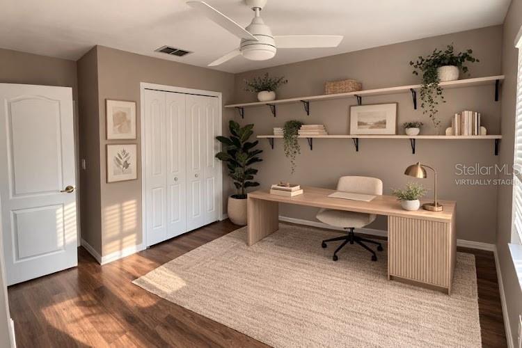 3753 Herlong Street New Port Richey, FL 34655 - Photo 13 of 18 a workspace with wooden floor