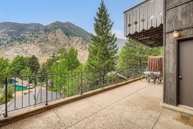 a view of a bench in balcony