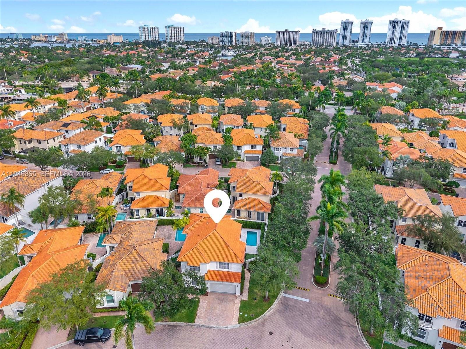 1469 Shoreline Way Hollywood, FL 33019 - Photo 40 of 46 an aerial view of residential houses with outdoor space