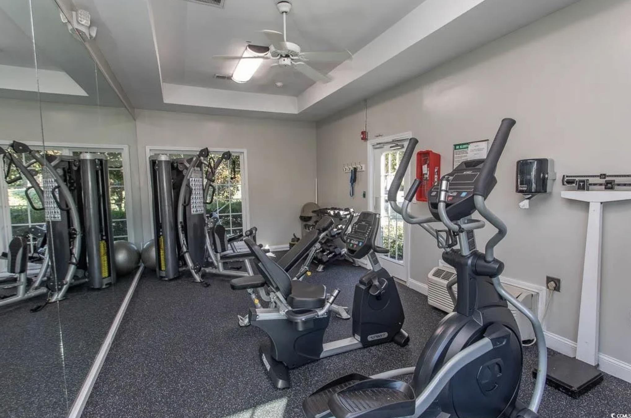 3753 Citation Way, Unit 438 Myrtle Beach, SC 29577 - Photo 30 of 33 Gym featuring ceiling fan