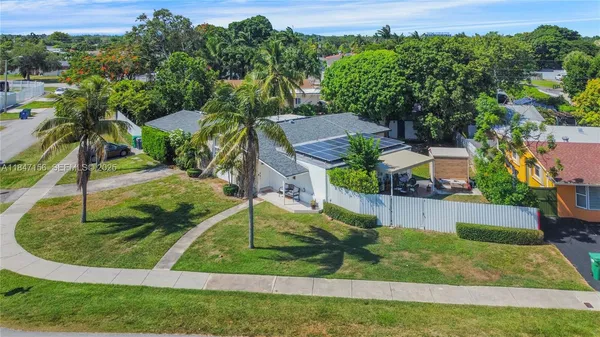 an aerial view of a house