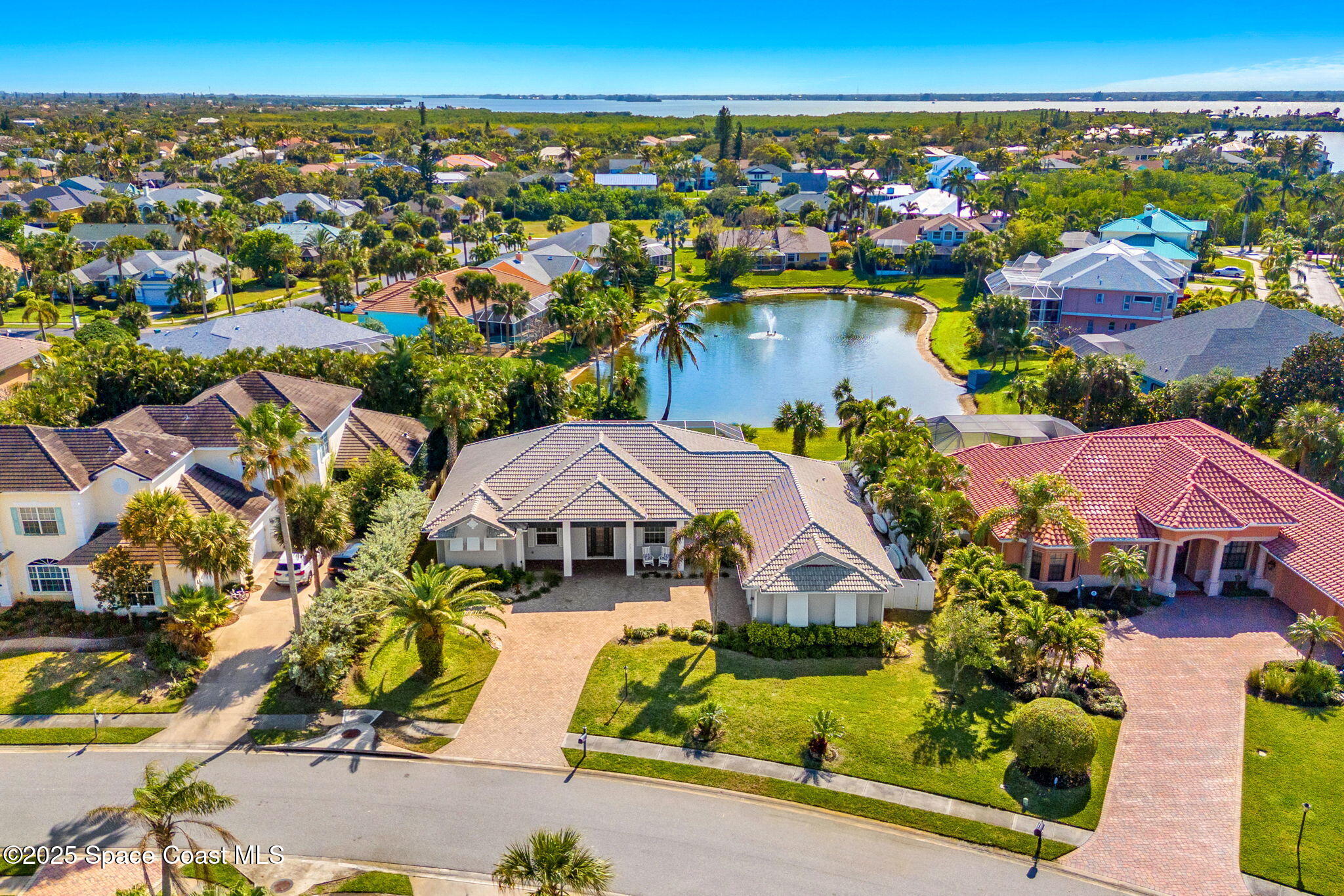 231 Loggerhead Drive Melbourne Beach, FL 32951 - Photo 31 of 47 an aerial view of residential houses with outdoor space and swimming pool