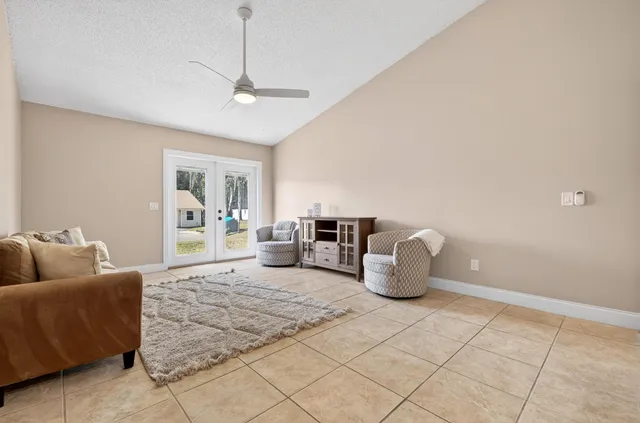 a living room with furniture