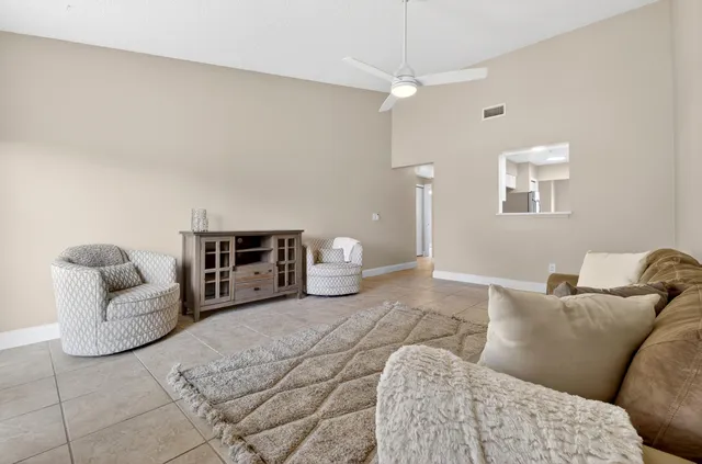 a living room with furniture