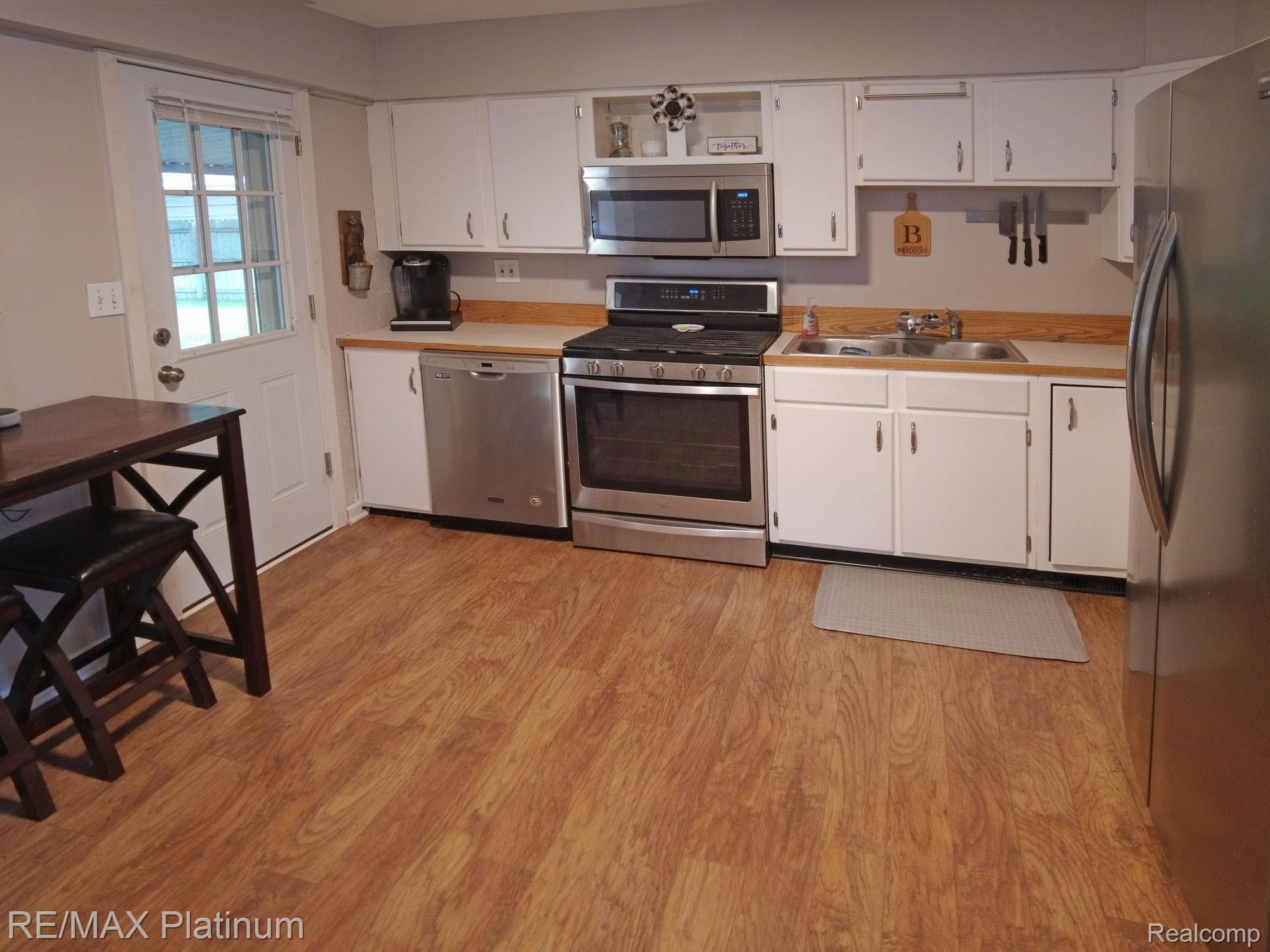 Kitchen with door to patio