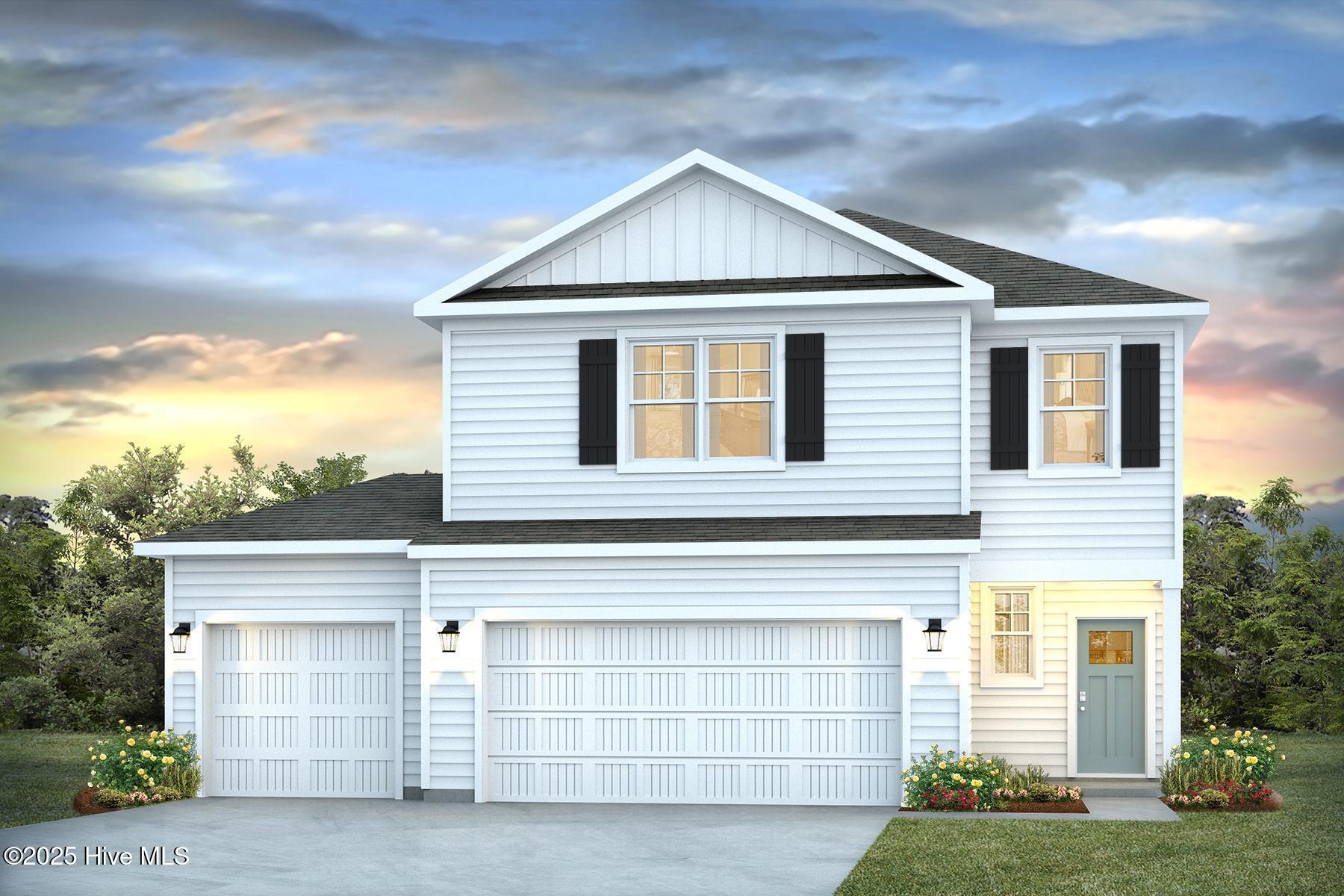 Rendering of Manning A-3Car Garage is for illustrative purposes, actual home colors and features will vary.