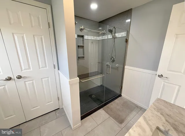 a view of a room with rack on the wall