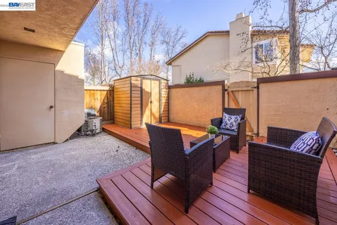 a outdoor living space with furniture