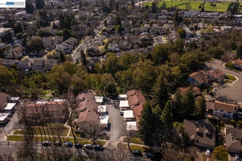 an aerial view of a city