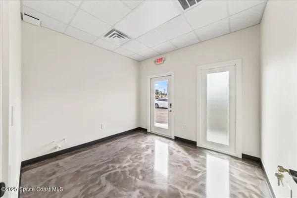 a view of hallway with stairs
