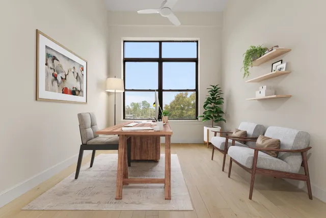 an empty room with a window