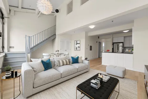 a living room with furniture